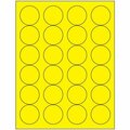 Bsc Preferred 1 2/3'' Fluorescent Yellow Circle Laser Labels, 2400PK S-5490Y